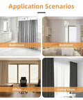 Heavy Duty White Curtain Track System For Ceiling Or Wall Mount With Thickened 6.89 Ft Rail And Hook Set, Ideal Room Divider For Living Room, Bedroom, Office, Or RV, Built To Be Durable, Rock Solid, And Long Lasting. Application scenarios for bathroom, bedroom, office, living room