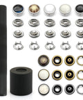 Snap Fastener Setting Tool For Prong Snap Rings 9-12 mm Pearl Snap Ring Button Setter No Brainer Install For Leather Denim And Crafts Snaps Sold Separately Instruction Guide Included shown with assorted snaps and tools