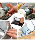 Versatile Bench Grinder With Two 2.75 Inch Wheels And Powerful Brushless Motor For Sharpening metal, wood, stone, jewelry with details.