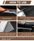 Steps for using Leather Repair Tape Heavy Duty Vinyl Patch 3.15 Inch By 59 Inch Waterproof Self Adhesive Kit on leather couch