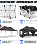 Assembly steps for 10x20 Pop Up Canopy Tent With Sidewalls And Upgrade Frame For Parties, weatherproof outdoor gazebo.