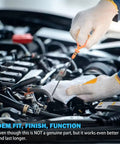 Mechanic checks engine with 2.4L Ecotec Timing Chain Kit With Chain Guide Tensioner Sprockets For Replacing Timing Chain On 2.4L L4 GM Engine.