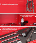 Rolling Garage Tool Organizer With Detachable 3 Drawer Chest, showing wrench hooks, bottom cabinet, and portable top box