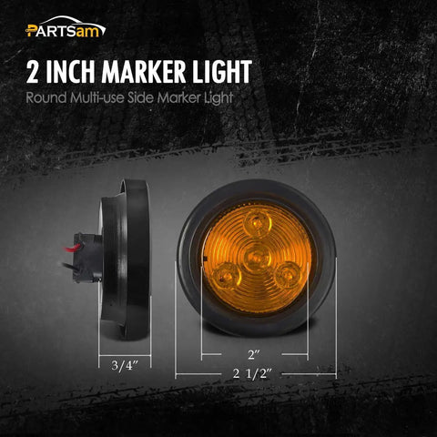 Beefy 12V LED Truck Trailer Light Kit Waterproof 2X 6 Inch Red Oval Tail Stop Turn Brake Lights 2-inch amber marker