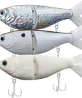 Slow Sinking Glide Bait With Fur Tail Lifelike Fishing Tackle For Trout Shad Bass Musky 6.7 Inch 3 Pack, three baits in silver hues.