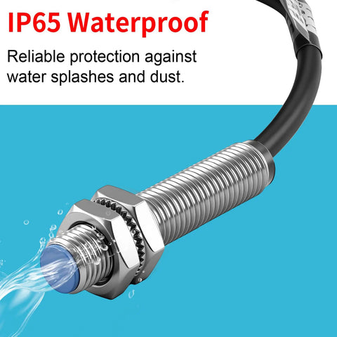 M8 Inductive Proximity Sensor Switch Shield Type, NPN NO, 3-Wire, 10-30VDC, 200mA, IP65 waterproof with blue shield