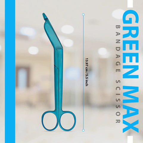 Go-To Bandage Scissors For First Aid Safety Trauma Shears 5.5 Inch Stainless Steel Durable Rust-Free Medical Cutters, side view
