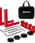 90 Degree Aluminum Corner Clamps Set, 6pcs Right Angle Jig Clamps For Woodworking, Cabinets, Frames And Boxes, Heavy Duty Precision CNC Machined Jigs For Rock Solid 90 Degree Joints, red aluminum clamps with case