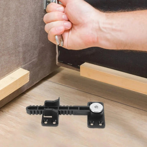 Installation of 4 Piece Plastic Sofa Repair Connector Set with Serrated Teeth Grip Preventing Frame Separation