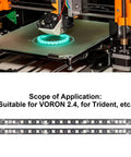 Two Pack 5V 270mm LED Light Strip For 3D Printers Colorful Beads PCB Light Bar Replacement Lamp For 3D Printer Accessories Easy Install And Dope High Quality Finish Compatible With 2.4, displayed with 3D printer.