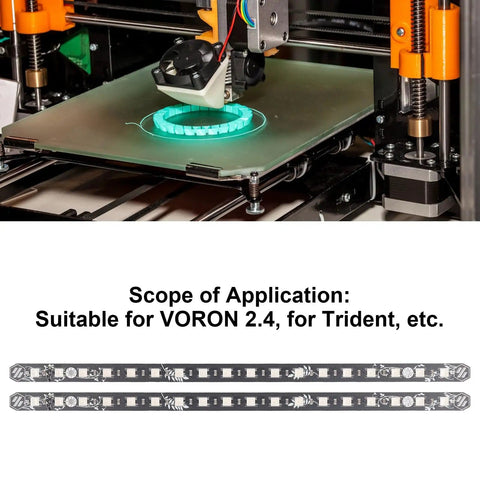 Two Pack 5V 270mm LED Light Strip For 3D Printers Colorful Beads PCB Light Bar Replacement Lamp For 3D Printer Accessories Easy Install And Dope High Quality Finish Compatible With 2.4, displayed with 3D printer.