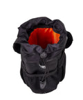 Top view of Bike Stem Bag With Insulated Pouch For Snacks And Water Bottle Storage showing one-hand access and drawcord closure.