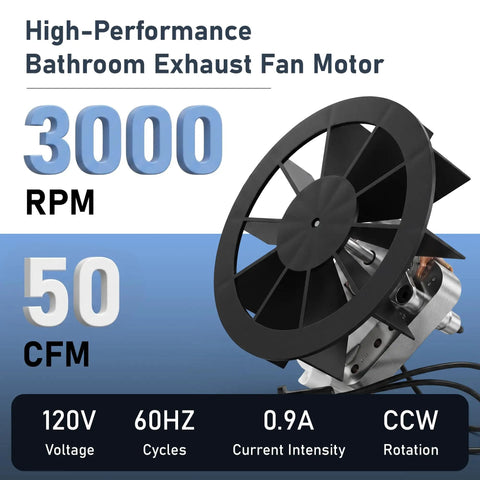 Direct Drop In Replacement Bathroom Exhaust Fan Motor Kit For 50 CFM Quiet Ventilation With Blower Wheel Fits 659 662 678 688 Series