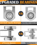 Comparison of solid shaft quality bearings vs hollow shaft capless bearings for Four Pack Light Duty Two Wheel Trolley Assembly