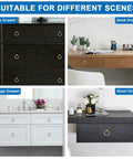 Brushed Gold Cabinet Ring Pulls 4 Pack Zinc Alloy Drawer Pulls Hardware on various drawer settings.