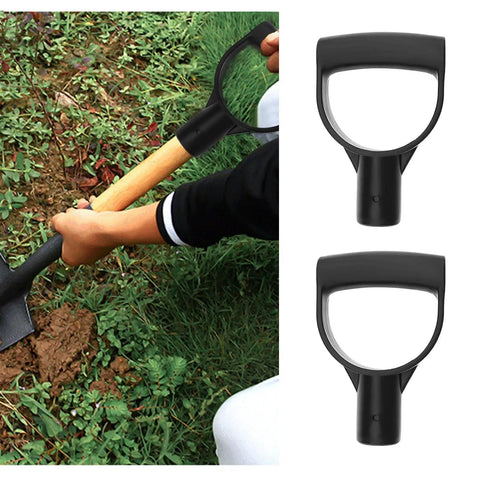 Two Pack D Shaped Spade Handle Replacement Grip For 28mm Shovels Grippy Comfortable Plastic Garden Tool Handle Easy Install