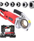 Workhorse Electric Pipe Threader Running A Mighty 2300W Motor with easy change dies and steel dies set in a portable case.