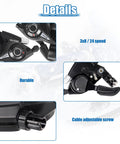 3x8 Speed Bike Shifter Lever Set With Gear Indicator And V Brake Cable details and adjustable screw close-up