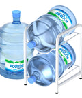 Two Tier Water Jug Stand For 5 And 3 Gallon Bottles, Space Saving Steel Rack For Home Office And Kitchen with two bottles