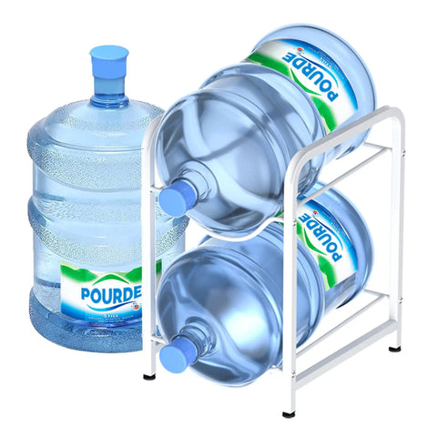 Two Tier Water Jug Stand For 5 And 3 Gallon Bottles, Space Saving Steel Rack For Home Office And Kitchen with two bottles