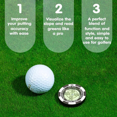 ProGreen Reading Tool For Golfers Green Reading Aid With High Precision Bubble Level Ball Marker on golf green