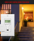 No-Fuss Programmable Digital Timer Switch For Lights, Fans, And Motors, 7 Day Scheduling, Single Pole, Neutral Wire, UL Listed