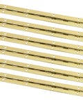 Heavy Duty Gold Iron Piano Hinges 6.3 Inch Continuous Cabinet Hardware for Kickass Furniture Builds - Six Pack View