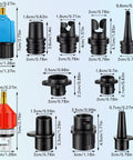 Inflatable Pump Adaptor Kit For SUP And Car Air Compressors With 9 Valve Nozzles, Quick Connect Design, 12 nozzles shown