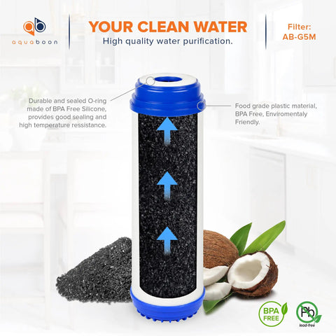 Five Micron 10 Inch GAC Water Filter Cartridge Replacement For AP117 GAC 10 GAC1 4 Pack Coconut Shell Carbon indoors