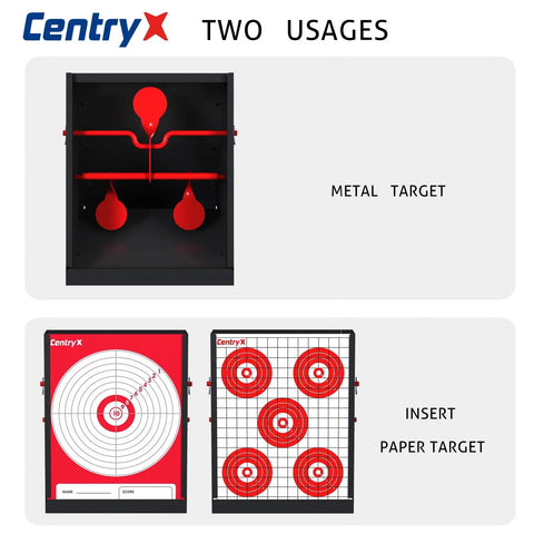 Airgun Ready Trap Target Pellet Collector With Resetting Target Includes 20 Paper Targets 7x9 Inches And 3 Spinner Targets