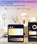 Smart Candelabra LED Bulbs With WiFi E12 Base 2700K-6500K CCT CW and RGB Dimmable 470 Lumens 5W 40W Equivalent displayed with app