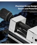 1 1.3 Or 1.5 Inch Mini Parallel Jaw Vise With V Type Cross Bench Design showing precision screw design for stable clamping.