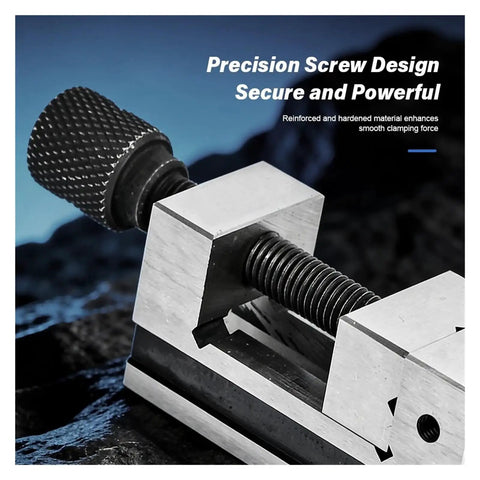 1 1.3 Or 1.5 Inch Mini Parallel Jaw Vise With V Type Cross Bench Design showing precision screw design for stable clamping.