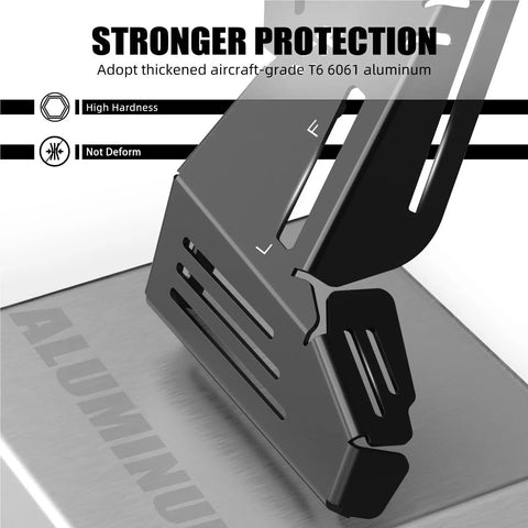 High-Performance Motorcycle Engine Oil Cooler And Coolant Reservoir Tank Protector Shield Cover Compatible With Yamaha Tenere 700 Rally Xtz700, T6 6061 aluminum construction.