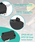 Heavy Duty Pin Plunger Micro Switch 20A 250VAC Dual Action Rated in 2-Pins Normal Close design for various applications.