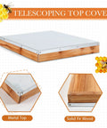 Two Pack Beehive Parts Kit For 10 Frame Hives With Telescoping Top Cover in metal and wood