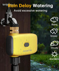 Smart WiFi Hose Timer For Garden And Lawn Irrigation With 1 Outlet Brass Swivel Inlet App Remote Control Rain Delay
