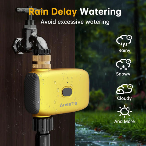 Smart WiFi Hose Timer For Garden And Lawn Irrigation With 1 Outlet Brass Swivel Inlet App Remote Control Rain Delay