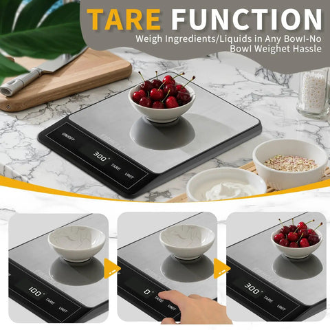 Rechargeable Digital Kitchen Scale Your Go To Helper For Home Cooks With 33 Lb Capacity And 1g And 0.05oz Precision Type C Stainless Steel