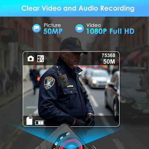 1080P HD Body Camera With Night Vision And Crisp Audio Capture For Cops And Security Pros 10 Hour Battery Life 128GB performance