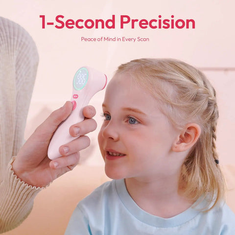 No Touch Infrared Thermometer For Kids And Adults With One Second Reading Pink Non Contact Medical Thermometer Hospital Grade Accuracy Quick Temp Check For The Whole Family, used on child