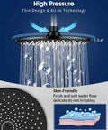 9 Inch Rain Shower Head With 200 Nozzles For Gentle Spa Level Water Flow And High Pressure Performance Large Surface Coverage