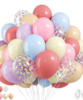 Pastel Balloons Party Bundle 50 Pcs Confetti Latex Balloons In Light Pink Yellow Blue 12 Inch Ideal For Birthday Weddings Baby Showers