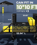 Double Decker Wagon With 54 Inch Tailgate 400 L Total Capacity Heavy Duty 560 Lbs Foldable Utility Cart With Brakes