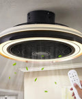 Low Profile Flush Mount Ceiling Fan With Lights, 19 Inch Bladeless Ceiling Fan, Remote Control for living room ceiling
