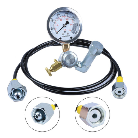 Hydraulic Nitrogen Accumulator Charging System And Pressure Test Kit With 1 Gauge And 1 Gas Hose 62 Inch Pro Grade Versatile Hydraulic Pressure Tester For Pneumatic Tools Air Systems And Agricultural Machinery