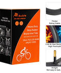 Beefed Up Heavy Duty 26 Inch Bike Inner Tubes 26 By 1.75 To 2.25 45 57 559 With AV48mm Schrader Valve 2 Pack Premium Butyl Rubber Tubes box