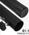 Heavy Duty Folding Table Extenders And Steel Risers For Straight Or Bent Legs Adjustable Height Extensions 4 Pack side view of 1.4" steel risers with fittings.