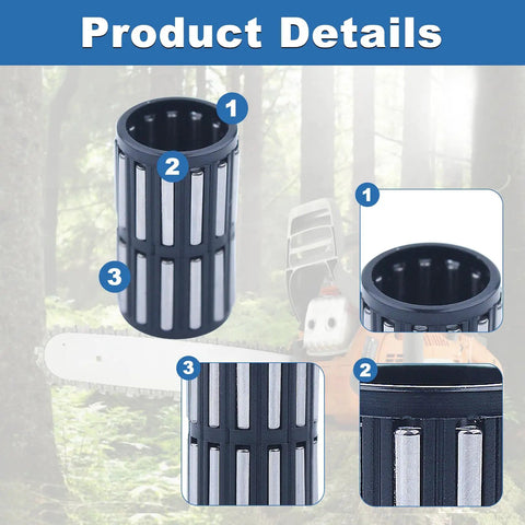 Close-up of 3-Piece Needle Bearing Kit for Stihl 028 028WB 028 Super Chainsaw Replacement Parts Fits OEM 9512 933 2370