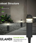 Led Landscape Bollard Pathway Light 2W Low Voltage Outdoor Lighting Pack Of 2 Die Cast Aluminum Waterproof Housing at night